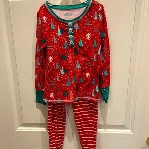 Matilda, Jane, red Christmas tree pajama set